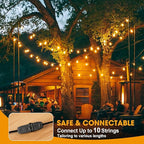 100FT LED Outdoor String Lights, Commercial Grade Patio Lights with 30+2 Shatterproof S14 Edison Vintage Bulb for Outside Backyard Porch Balcony Party Cafe Decor