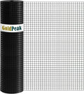 GoldPeak Black Hardware Cloth 1/2 Inch Mesh 48 Inch x 100 Foot 19 Gauge | Vinyl Coated Welded Wire Mesh Roll Chicken Wire Fencing Garden Fence Tree Guard Hardware Mesh Wire Fence Roll