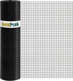 GoldPeak Black Hardware Cloth 1/2 Inch Mesh 48 Inch x 100 Foot 19 Gauge | Vinyl Coated Welded Wire Mesh Roll Chicken Wire Fencing Garden Fence Tree Guard Hardware Mesh Wire Fence Roll
