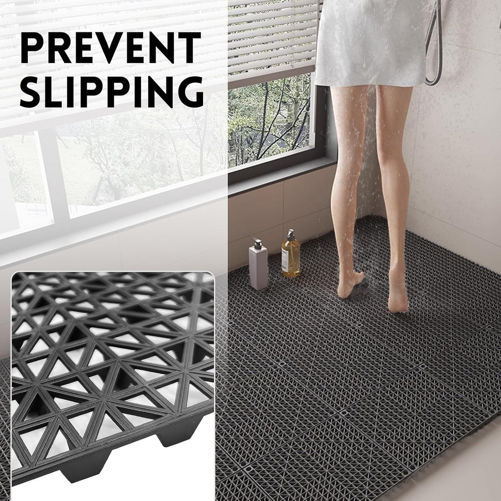 ritollo modular interlocking cushion drainage floor tiles, 16-pack, package contents