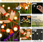 Solar Garden Lights Outdoor - 6 Pack Dragonfly Solar Swaying Light, Sway by Wind, Firefly Lights Outdoor Yard Patio Pathway Decoration, Big Bulb, High Flexibility Iron Wire & Realistic Dragonflies
