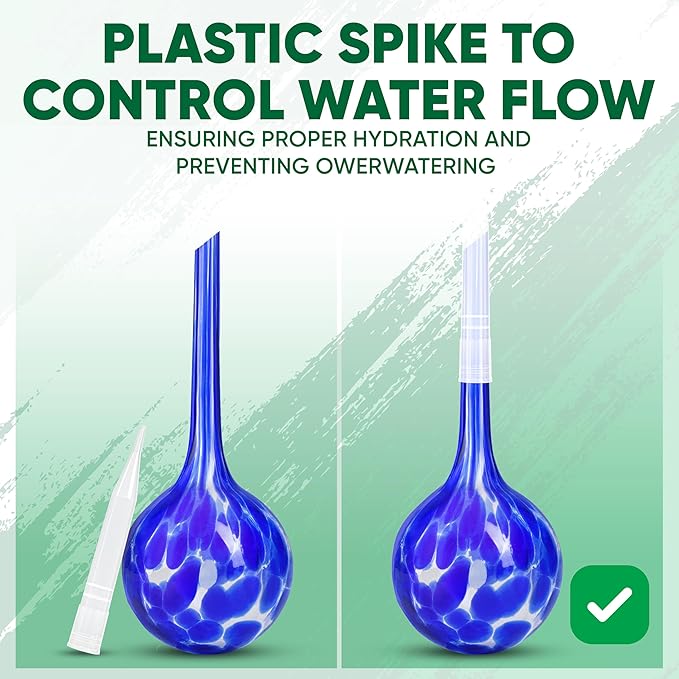Plant Watering Globes Set of 4 - Large Self Watering Globes for Indoor & Outdoor Plants - Multicolored, Automatic, Glass Watering Bulbs for Daily Use, Plant Watering Devices