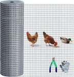 Hardware Cloth 1/2in 48in x100ft Hot Dip Galvanized Rust Resistant Welded Wire Mesh,Chicken Wire Fence Garden Plants Fencing,Chicken Coop Rabbit Poultry Critters Metal Cage Roll