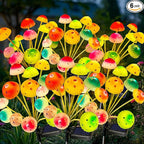 Kohlrabi Solar Garden Lights, 6 Pack Solar Mushroom Lights Outdoor, Upgraded 72LED Mushroom Flower Light Yard Decor Outside Waterproof, Garden Decor for Lawn Front Porch Patio Backyard