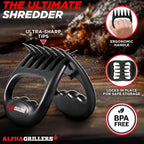Alpha Grillers Meat Shredder Claws BBQ Pulled Pork Bear Claws for Shredding | Smoker & Grilling Accessories, Chicken Shredder Tool, Pork Pulling Gift for Men