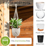 Macrame Plant Hanger - Fits 3 to 6 inches Pots for Indoor Outdoor, 35 Inch, Set of 2, Brown (POTS NOT Included)