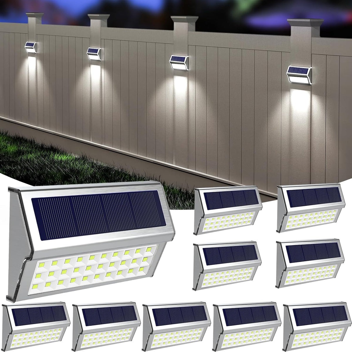 roshwey solar deck lights, suitable for fence step, main product view