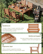 GREENVINES Outdoor Dining Chair | HDPE | Patio Chairs | All-Weather | Teak