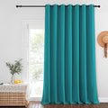 NICETOWN Blackout Patio Curtains 100 x 144 Inches Long for Sliding Door Extral Wide Blackout Curtain Panels Thermal Insulated Room Divider - Grommet Top, 100" W x 144" L, 1 Panel, Peacock Teal