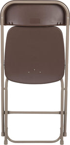 Flash Furniture Hercules Series Plastic Folding Chair Brown - 10 Pack 650LB Weight Capacity Comfortable Event Chair-Lightweight Folding Chair