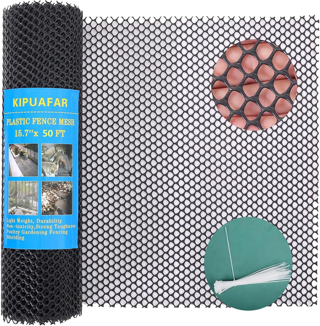 pet proof barrier net, black plastic chicken wire, main product view