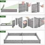 Yaheetech 8×4ft Wooden Horticulture Raised Garden Bed Divisible Elevated Planting Planter Box for Flowers/Vegetables/Herbs in Backyard/Patio Outdoor, 93 x 48 x 10in, Gray