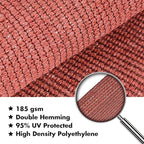 KANAGAWA 8'X8' Rust Red Custom Size Sun Shade Sail Square UV Block Canopy Cover for Patio Backyard Lawn Garden Outdoor (Customized Available)