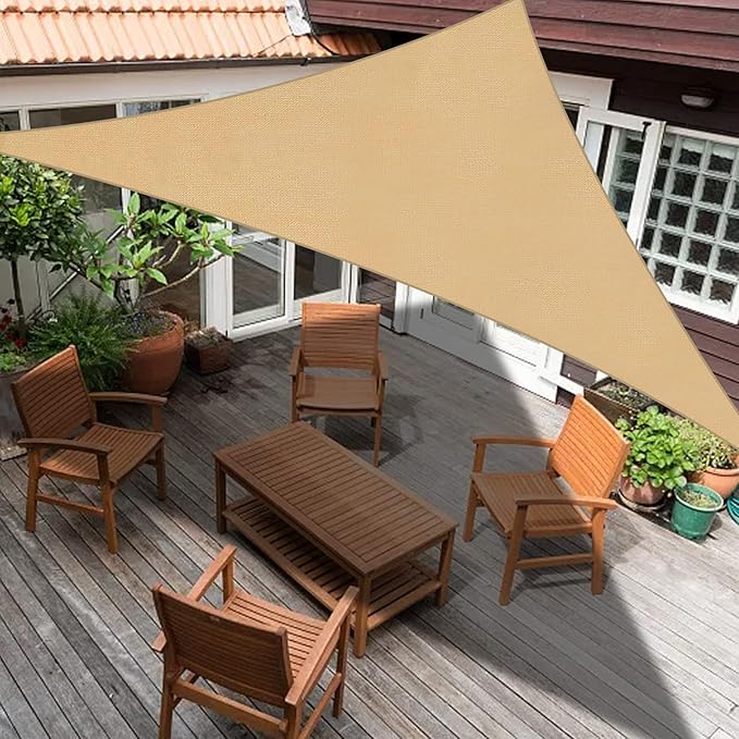 SUNLAX Custom Size 13'x23'x26.4' Sand Sun Shade Sail Right Triangle UV Block Sunshade for Backyard Yard Deck Patio Garden Outdoor Facility (Customized)