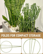 5-Pack Heavy Duty Plant Support Stakes, Metal Plant Ring Cages for Indoor Outdoor Plants, Adjustable Garden Stakes for Peonies, Monstera, Pothos, Hydrangea, Vines & Potted Plant (8" W x 14" H)