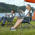 Timber Ridge Hammock Camping Chair with Adjustable Backrest, Heavy Duty Folding Hammock Chair Supports 300lbs, Portable Hammock Chair for Camping, Travelling and Patio, Grey