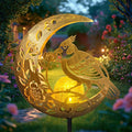 Solar Phoenix Bird Lights Outdoor - Moon & Mythical Bird Garden Stake Lights, Handcrafted Solar Powered Decor for Patio/Yard/Pathway, Weatherproof Landscape Lighting for Holidays & Special Occasions