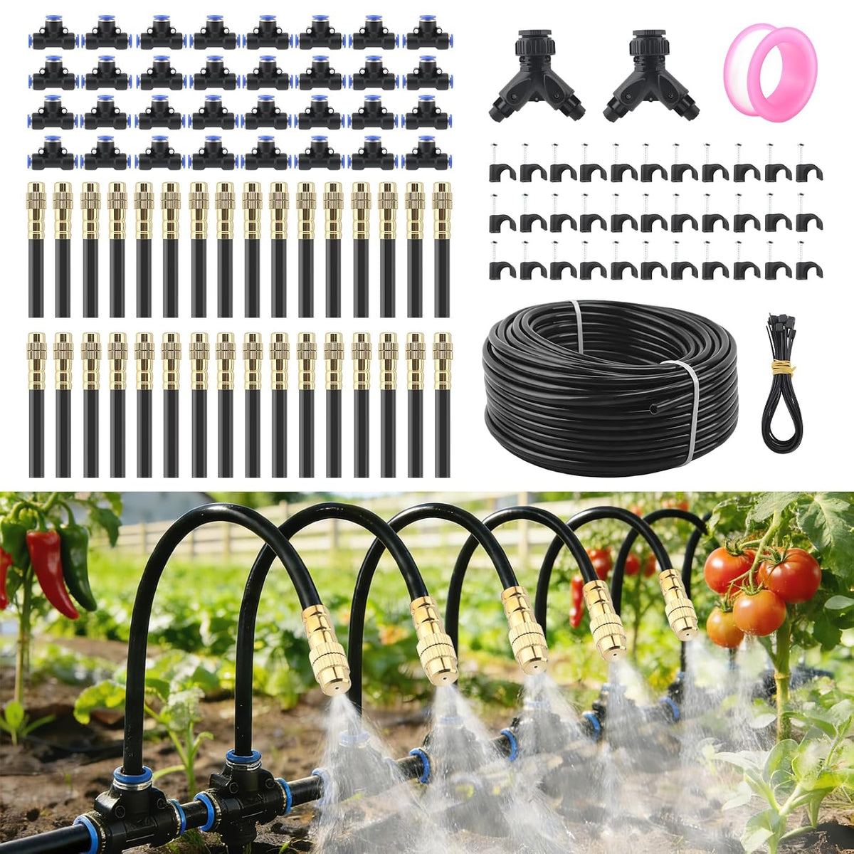 200ft automatic drip irrigation kits garden watering system, main product view