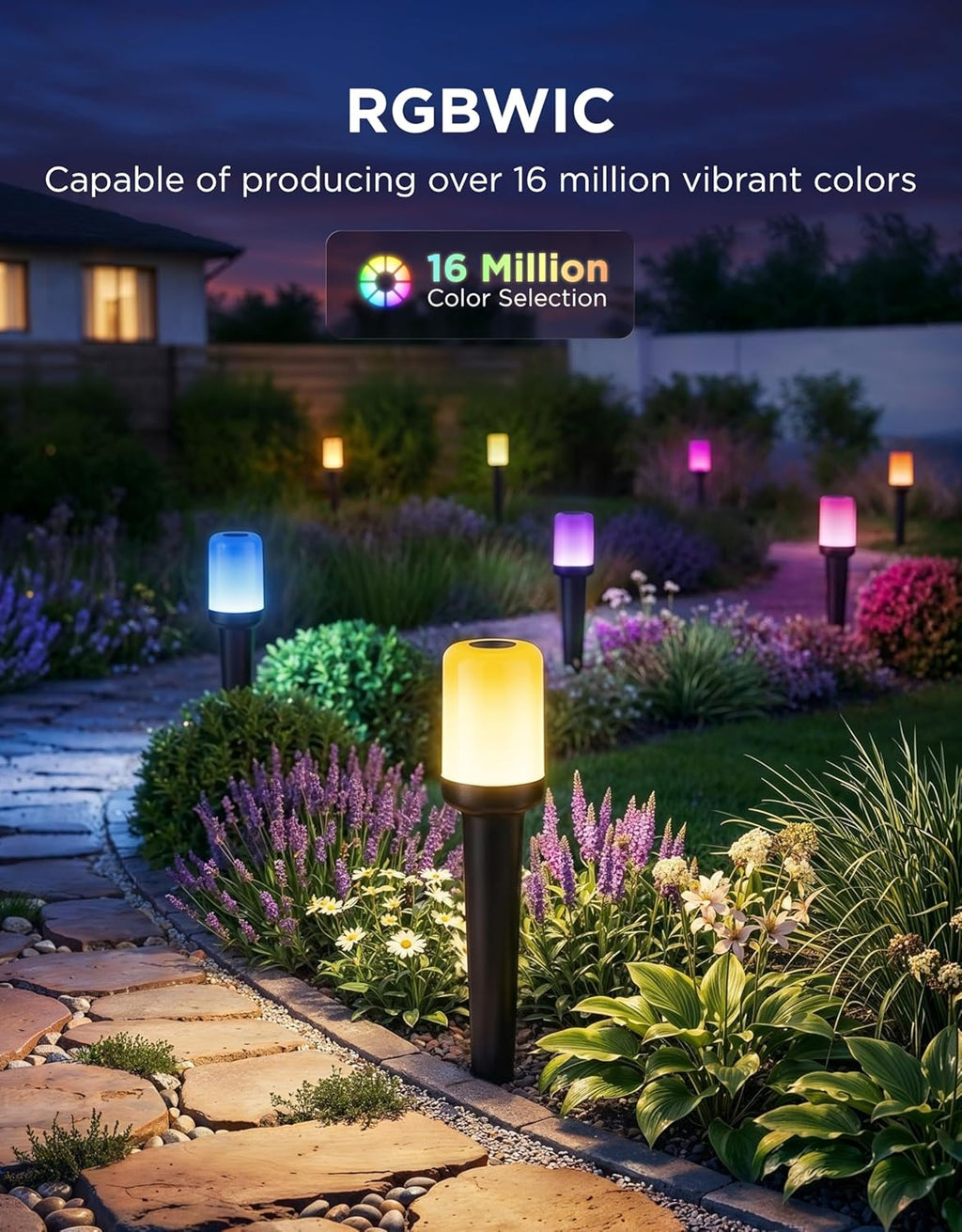 Govee Outdoor Cylinder Pathway Lights, 8 Pack, 425 Lumens, IP67 Waterproof | 60+ Preset Scene Modes, Outdoor Decor for Path, Patio, Garden, Lawn, Compatible with Alexa, Google Assistant, Matter