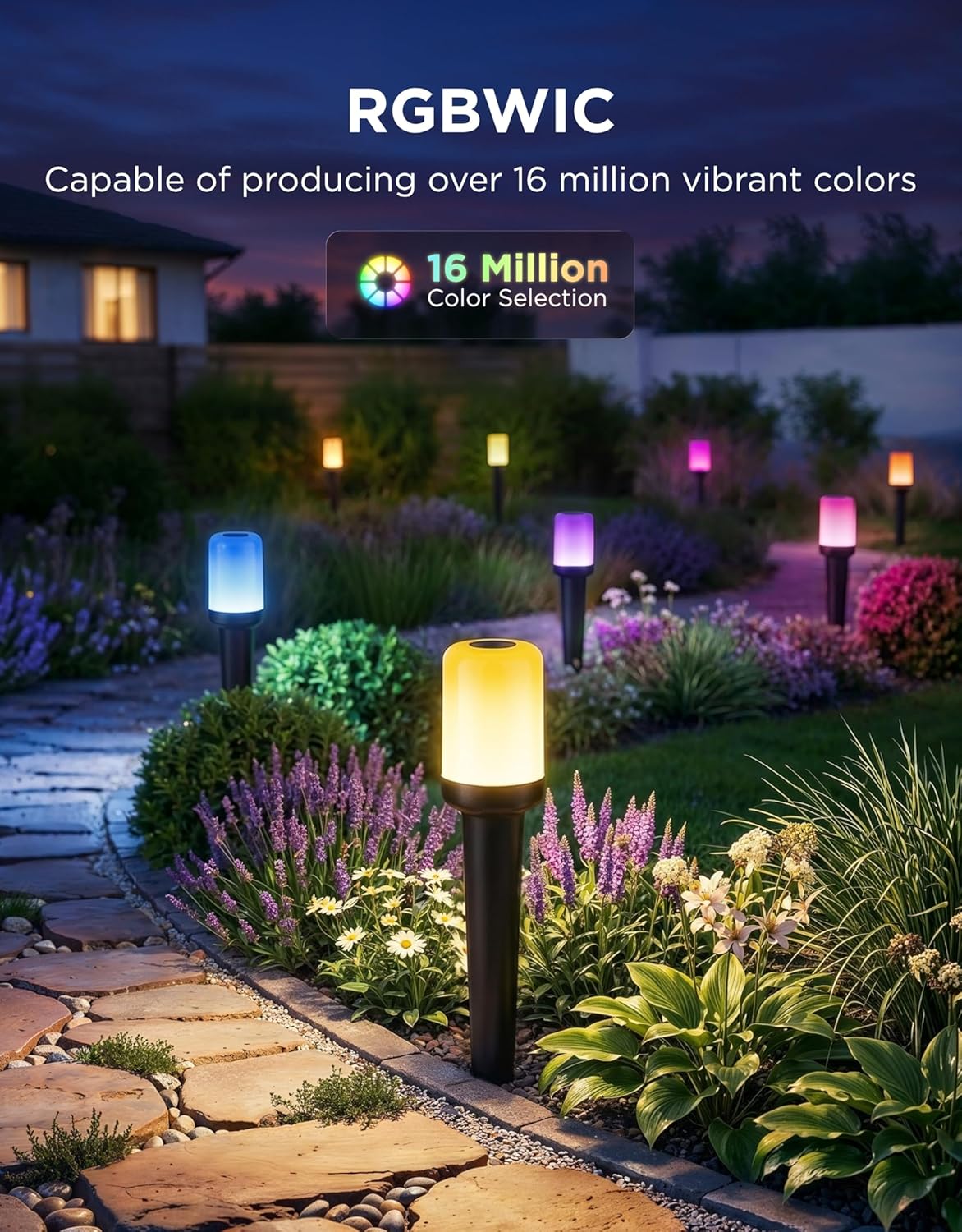 Govee Outdoor Cylinder Pathway Lights, 8 Pack, 425 Lumens, IP67 Waterproof | 60+ Preset Scene Modes, Outdoor Decor for Path, Patio, Garden, Lawn, Compatible with Alexa, Google Assistant, Matter