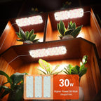 3Panel Grow Lights for Indoor Plants, Seed Starting, Veg, Pot Plants, Bonsai with Timer 4/8/12/16/20H, Ultra-Thin Under Cabinet & Shelf Full Spectrum LED Plant Growing Lamps, Multi-Panels Free Connect