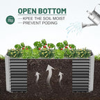 Land Guard 6x3x3ft Rectangular Galvanized Raised Garden Beds, Large-Capacity Metal Planter Box Outdoor, Durable Deep Raised Garden Bed 3ft Tall, Raised Beds for Gardening Vegetables, Modern Gray
