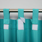 EXCLUSIVE HOME Cabana Solid Indoor/Outdoor Light Filtering Hook-and-Loop Tab Top Curtain Panel Pair, 54"x84", Teal