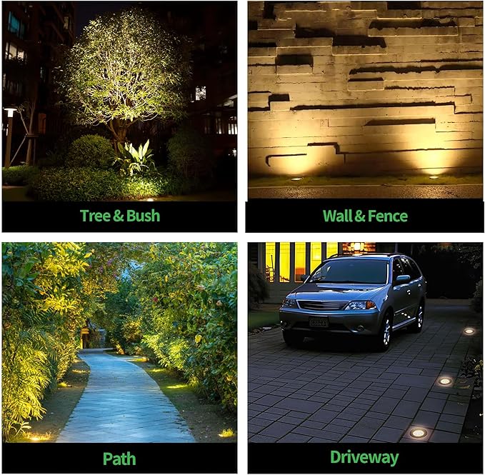 Landscape Well Light, LED Low Voltage In Ground Lights, IP67 Waterproof 12V Outdoor, Bright 6W 580LM Aluminum ORB for Sidewalk Driveway 6 Pack