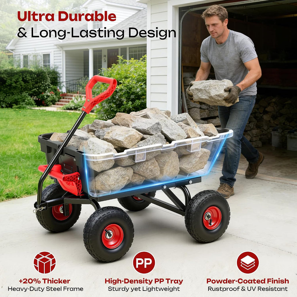 autodaya garden dump cart wagon 1000 lbs, heavy, view 9