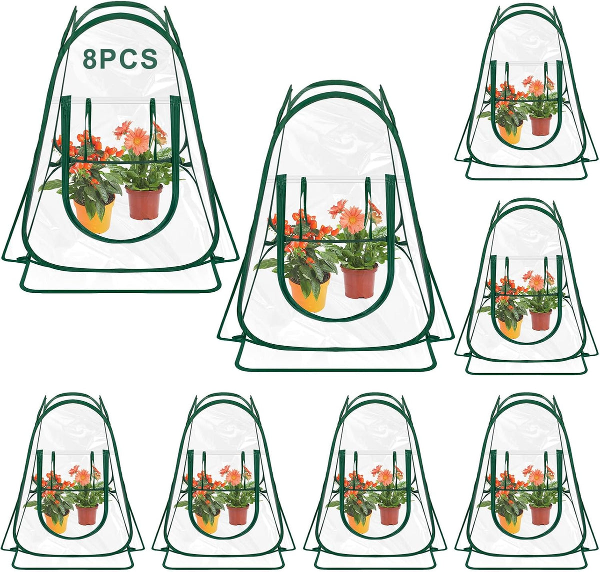 woanger 8 pieces 27"x27"x31" pop up greenhouses cover, main product view