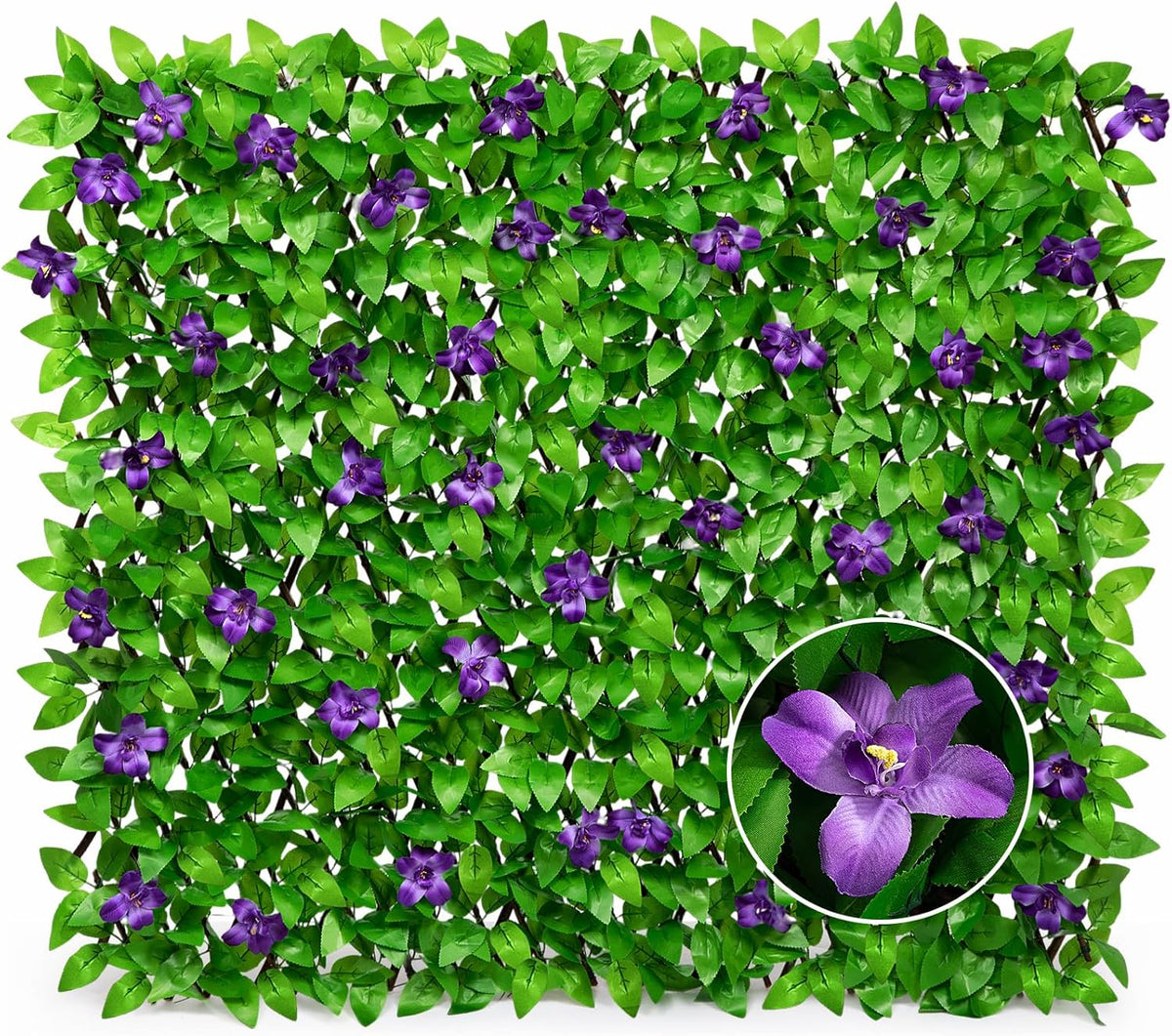 doeworks expandable faux ivy trellis fence, patio privacy, main product view