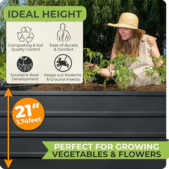 Modular Raised Garden Beds Kit - 6x3x2 Tall 13 in 1 DIY Custom Shapes Metal Raised Beds for Vegetables Flowers Patio Ground Planter Box - Galvanized Raised Garden Beds for Outdoor with Powder Coating