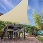 E&K Sunrise 5' x 5' x 5' Sun Shade Sail Triangle Canopy Shade Cover UV Block for Patio Backyard Garden Outdoor (Beige)