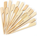 Minisland Premium 3.5 Inch Square Small Mini Bamboo Paddle Skewers for Appetizers Fruit Kabobs Sandwiches Cocktail Party Finger Food Sticks 3mm Thick 100 Counts -MSL162S