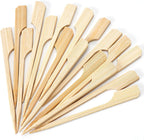 Minisland Premium 3.5 Inch Square Small Mini Bamboo Paddle Skewers for Appetizers Fruit Kabobs Sandwiches Cocktail Party Finger Food Sticks 3mm Thick 100 Counts -MSL162S