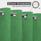 Easy-Going Linen Look Outdoor Curtains Waterproof Windproof Porch Curtains, Soft Thicken Outdoor Privacy Curtains for Patio, Gazebo, Grommet Top and Tab Bottom Drape, 1 Panel, 54x84 inch, Green