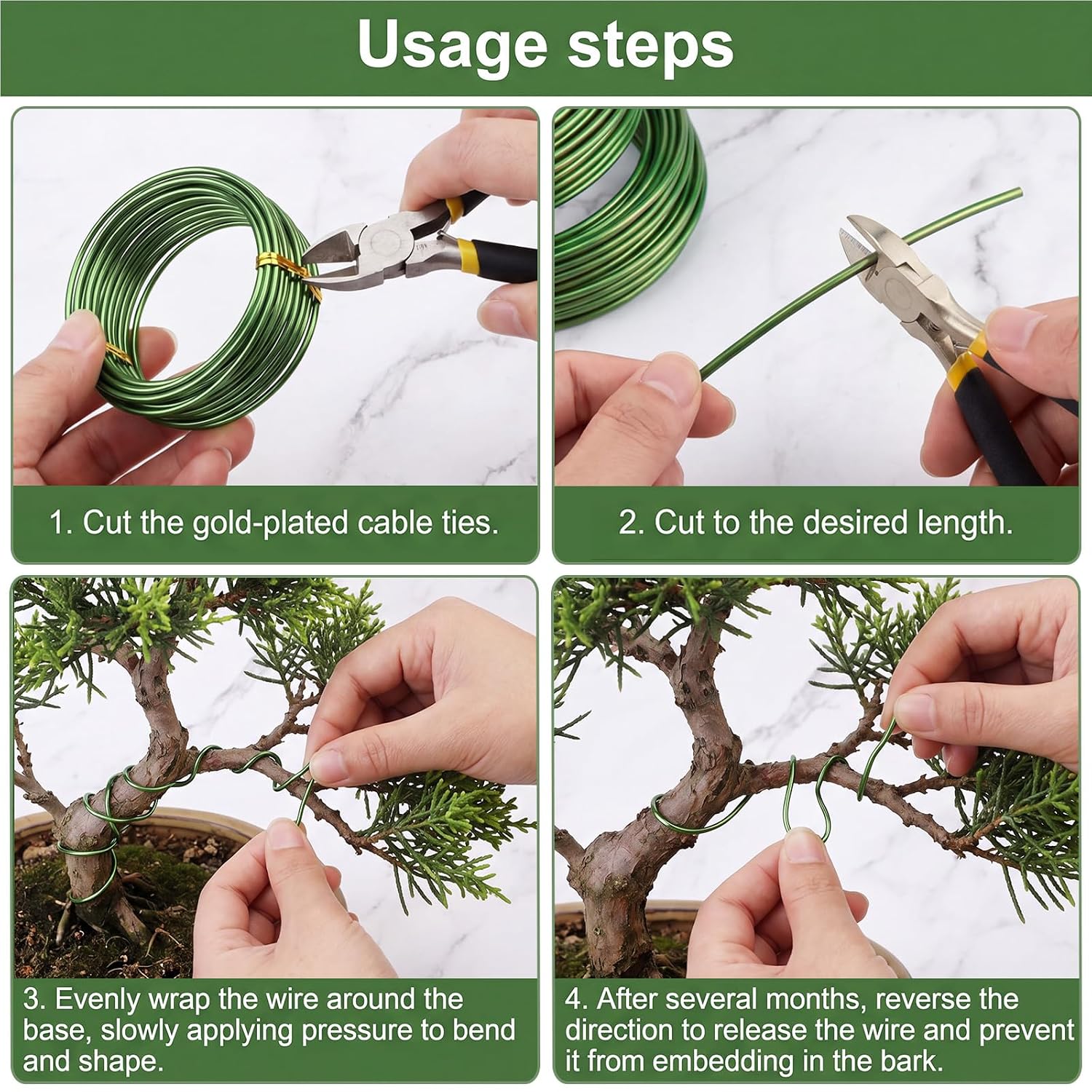 Zhanmai 9 Rolls Anodized Aluminum Bonsai Training Wires 3 Sizes (1.0, 1.5, 2.0 mm) Total 147 Feet Black Plant Training Wire for Fine Trunk Branch Control(Black, Brown, Green)