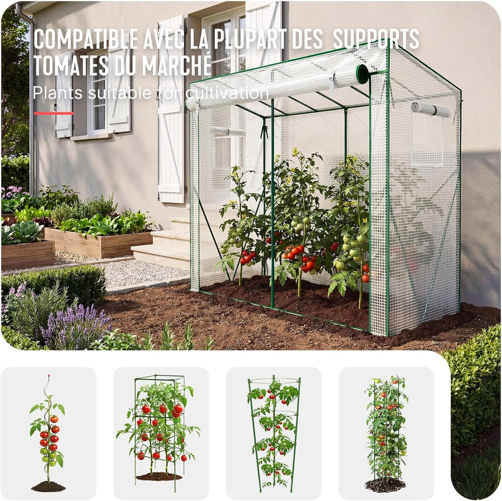 vounot® garden greenhouse tomato grow house with roll-up on a desk or shelf