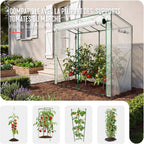 vounot® garden greenhouse tomato grow house with roll-up on a desk or shelf