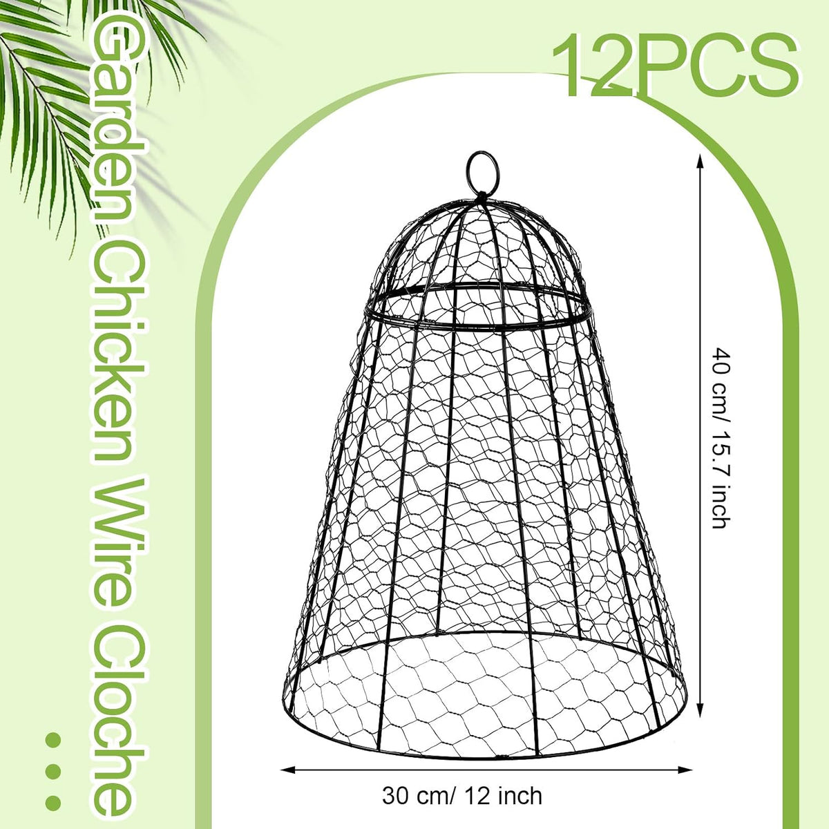 garden chicken wire cloche, 12" w x 15.7", close-up detail