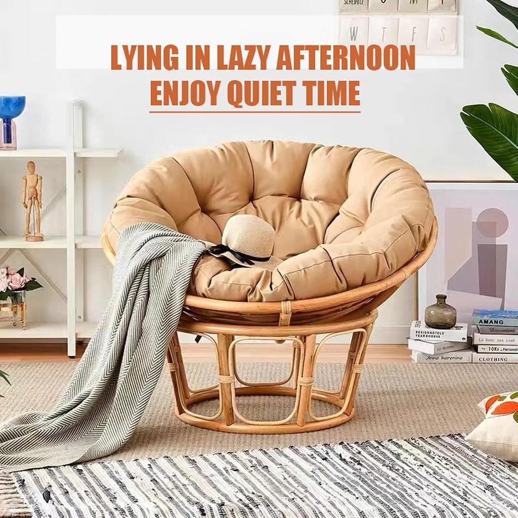 Beautiful Khaki for Round Sessel 100cm Polyrattan Armchair Pillow Durable Seating Cushion 60x60cm 10 12cm Thickness Perfect for Outdoor and Indoor Use