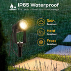 Banord Outdoor Landscape Lighting, 6 Pack Outdoor Spot Lights, Low Voltage LED Landscape Lighting with Transformer for Yard, Plant, Lawn, Garden, IP65 Waterproof & 2700K Warm White
