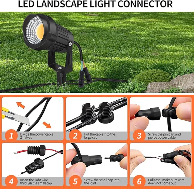 12W LED Landscape Lights Low Voltage, 3000K Warm White 12V AC/DC Waterproof Outdoor Spotlights, IP65 Garden Pathway Lights with 12 Spike Stands for Tree Garden Yard Pathway (12 Pack)
