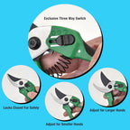 Pri Gardens 8 Inch Garden Pruner with a SK5 Carbon Steel, Non-stick, Rust Resistant Blade. Adjustable for Small and Large Hands