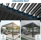 louvered pergola 10x12ft, outdoor aluminum pergola with adjustable, close-up detail