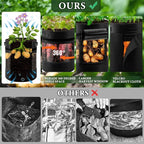3 Pack 10 Gallon 360° Visibility Potato Grow Bags with Shading Flap, Plant Grow Bags for Growing Potatoes Heavy Duty Thickened Nonwoven Fabric Gardening Vegetable Growing Bags with Harvest Window