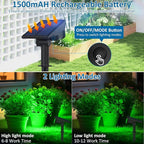 T-SUNUS Green Solar Spot Lights Outdoor Landscape Spotlights 2 Pack Dusk to Dawn Waterproof IP65 for St Patricks Day Halloween Christmas Accent Uplighting for Tree Yard Statue Graveyard Driveway Flag