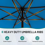 AreShark 9 FT Patio Umbrella for Outdoor, Outdoor Table Umbrella with Push Button Tilt and Crank, Outdoor Patio Umbrellas with 8 Sturdy Ribs for Market, Garden, Pool (Royal Blue)