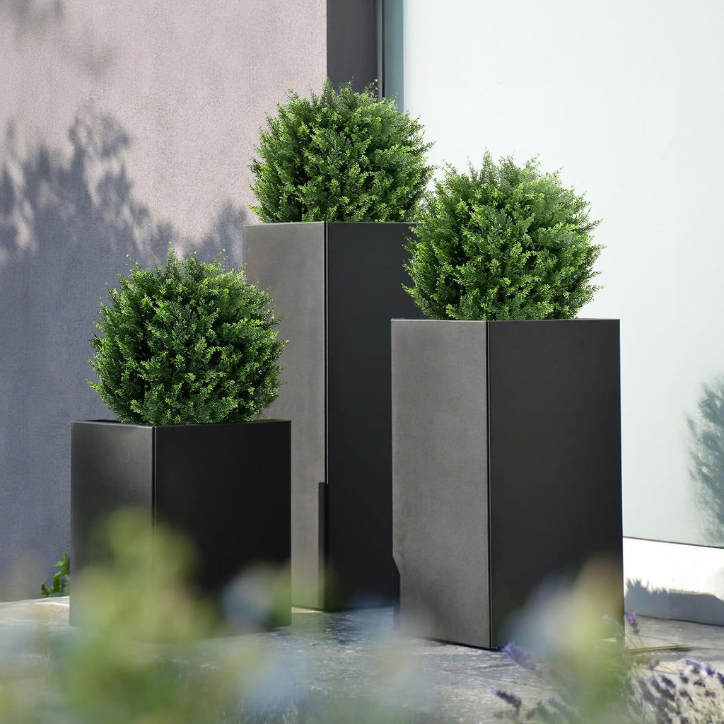 22''t artificial cedar topiary ball tree 2 pack, side view