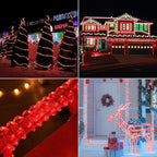 50ft LED Rope Lights Outdoor, 360 LED Connectable and Flexible Tube Lights with 8 Modes, Waterproof LED Rope Lighting for Garden, Patio, Pool, Bedroom, Party, Indoor Outdoor Christmas Decoration (Red)